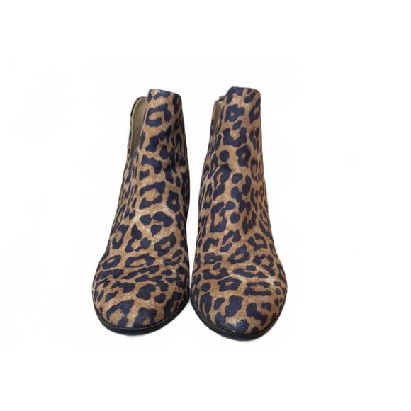 Franco Sarto Ankle Booties 8.5 MSP $139 Notched Leopard Cowgirl Western Casual - Picture 2 of 5